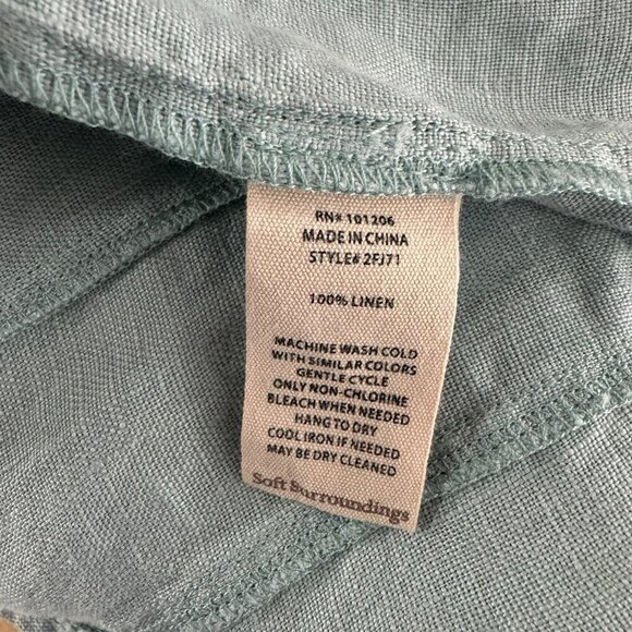 Soft Surroundings Grove Linen Jacket Medium Gray Mist Seafoam NWT CJ-1815 - Picture 10 of 10